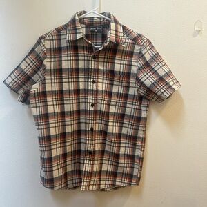 Men's Casual Plaid Shirt - Black, Red, White